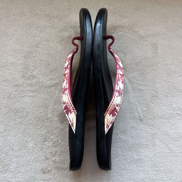 Olukai Ho'opio Tropical Print Thong Flip Flop Sandals Women 5-6 Casual Beach - Picture 4 of 14